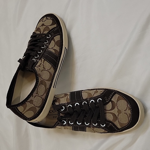 Coach Signature Canvas Lace-Up Sneakers - Picture 5 of 10